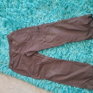 girls sz 18 brown flannel lined pants lands end